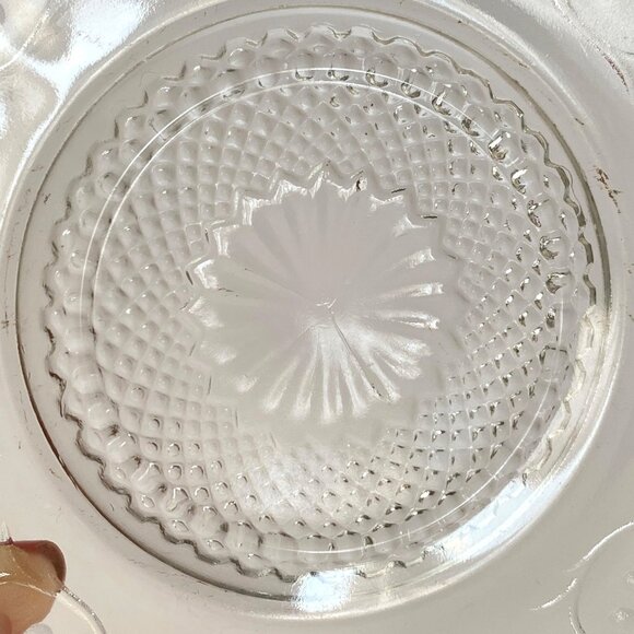 Clear Saucer Daisy No 620 Indiana Glass Plate With Intricate Floral Pattern 6in - Picture 9 of 12